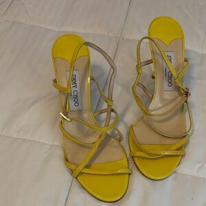 Jimmy Choo Vibrant Yellow Strappy Heels